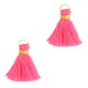 Kwastje Ibiza style 1.5cm Gold-neon pink